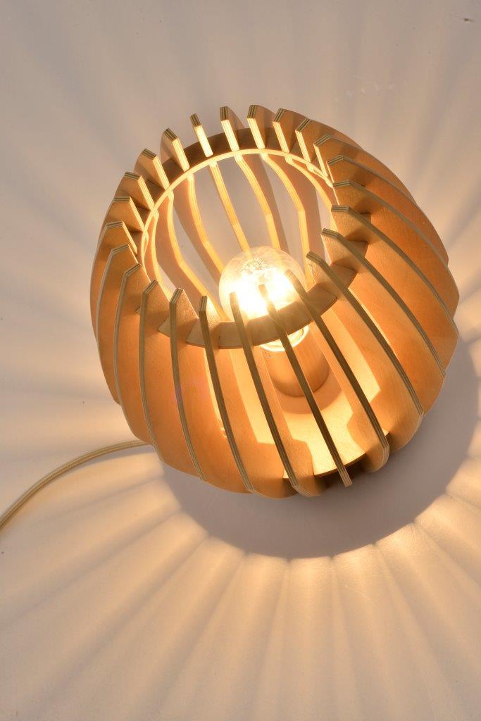 Rustieke Chericoni Tavola Tafellamp, Ø23 cm, hout, geschikt voor sfeervolle verlichting.