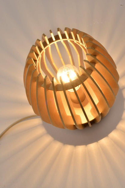 Rustieke Chericoni Tavola Tafellamp, Ø23 cm, hout, geschikt voor sfeervolle verlichting.