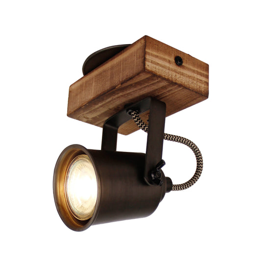 De Chericoni Tazza Plafondspot (1-lichts) in brons met hout is een stijlvolle en flexibele spot. Richt de spot naar wens en creëer sfeer in huis! 