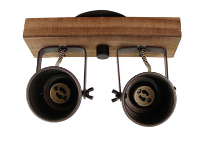 De Chericoni Tazza Plafondspot (2-lichts) in brons met hout is een stijlvolle en flexibele spot. Richt de spots naar wens en creëer sfeer in huis!