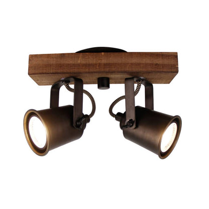 De Chericoni Tazza Plafondspot (2-lichts) in brons met hout is een stijlvolle en flexibele spot. Richt de spots naar wens en creëer sfeer in huis!