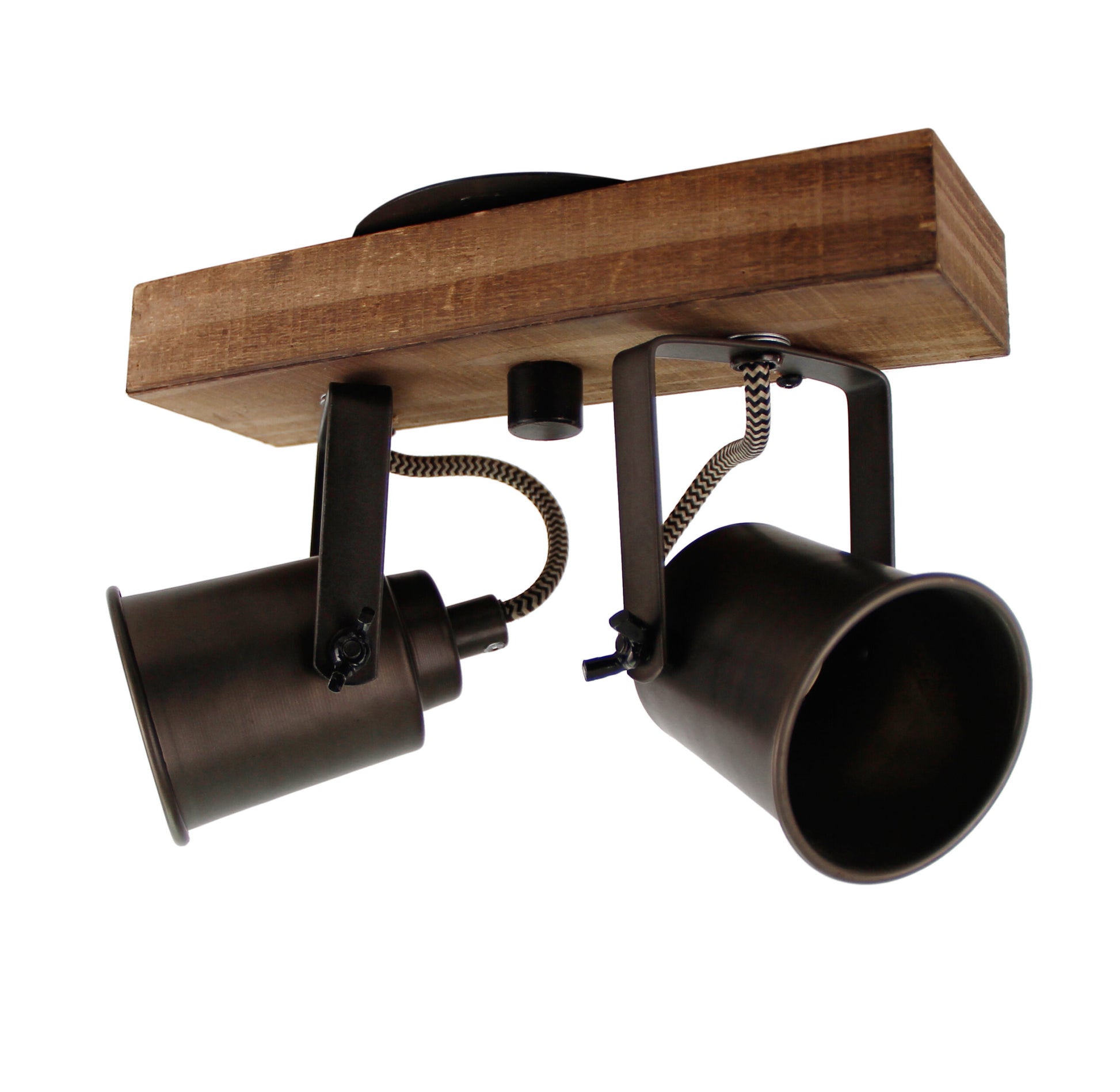 De Chericoni Tazza Plafondspot (2-lichts) in brons met hout is een stijlvolle en flexibele spot. Richt de spots naar wens en creëer sfeer in huis!