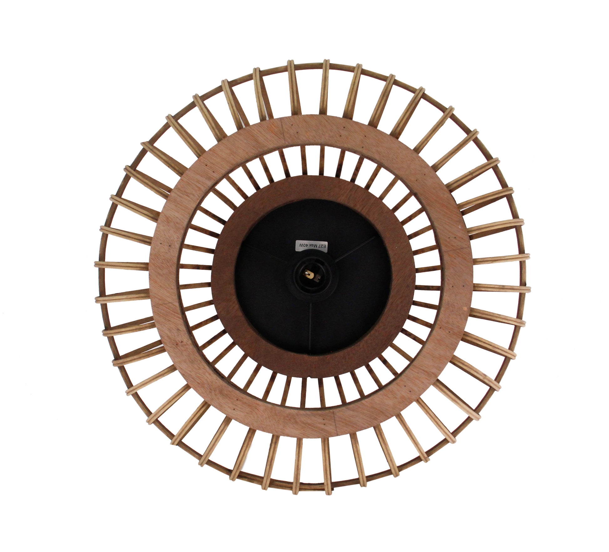 Natural Chericoni Trapeze plafondlamp, 1 light, Ø40 cm, E27 fitting, crafted from FSC-certified bamboo, eco-friendly design
