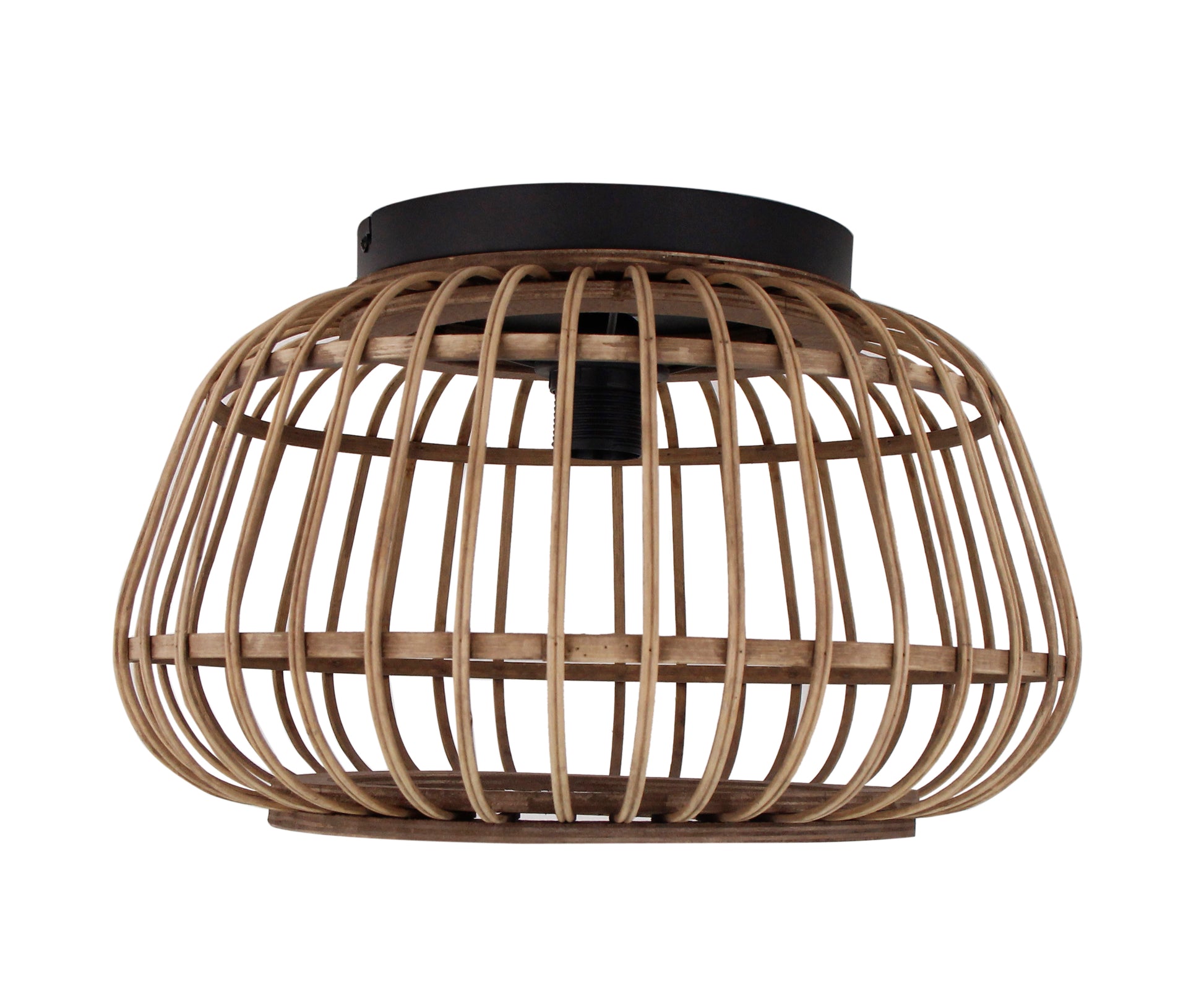 Natural Chericoni Trapeze plafondlamp, 1 light, Ø40 cm, E27 fitting, crafted from FSC-certified bamboo, eco-friendly design