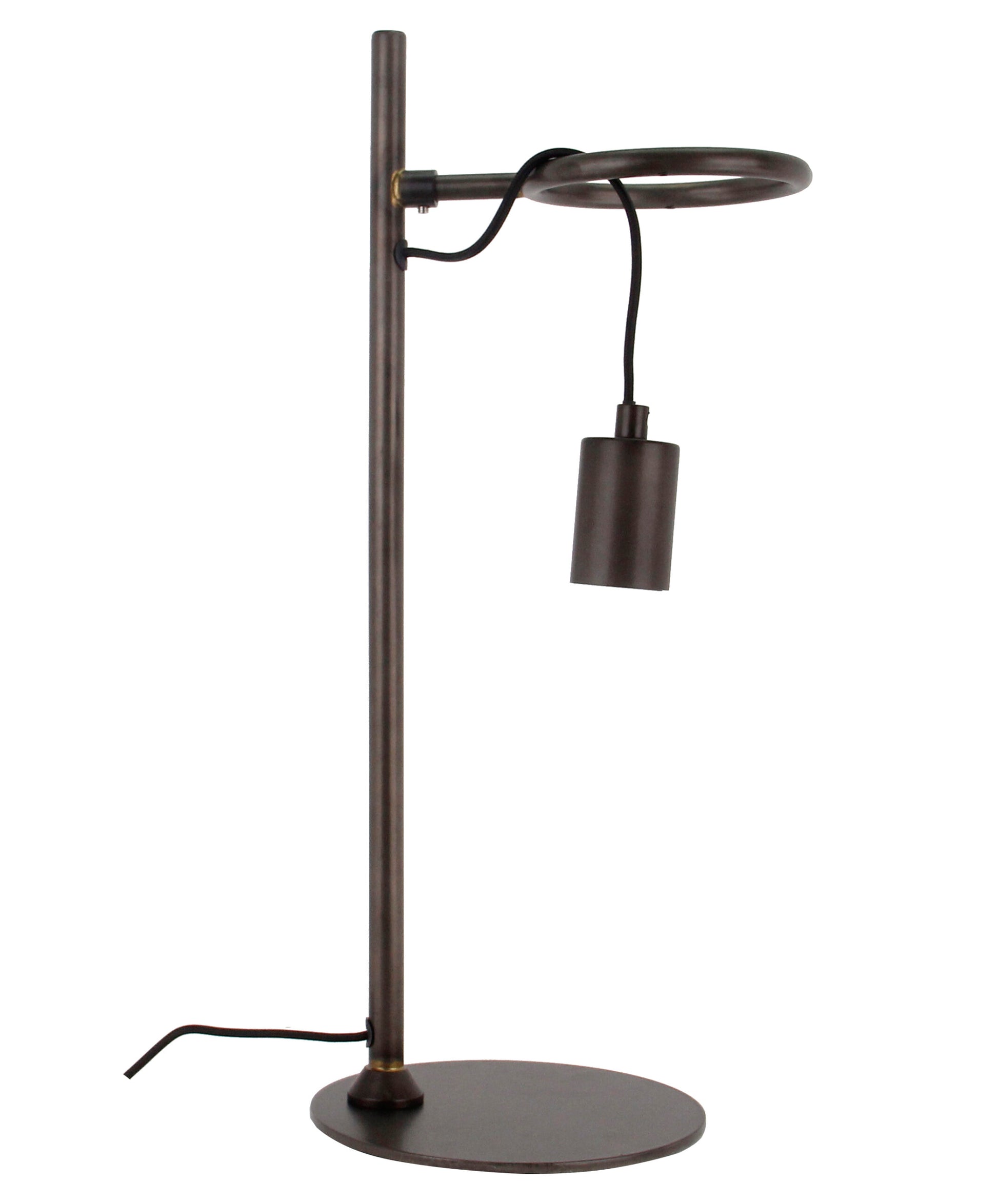 Zwarte Chericoni Anello tafellamp, minimalistisch ontwerp, 1-lichts, ideaal voor woonkamers.