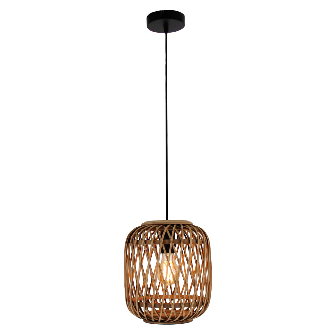 Chericoni Nature Diagonaal hanglamp – 21 cm – bamboe en natuur hout – 1 lichts – E27