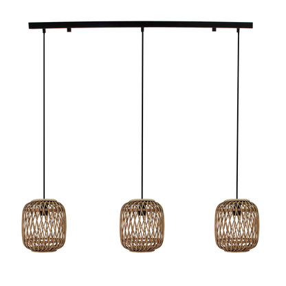 Chericoni Nature Diagonaal – sfeervolle 3-lichts hanglamp – 122 cm – bamboe