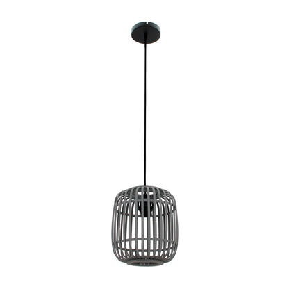 Detail van de grijze Woven hanglamp met een modern design. Deze lamp voegt een sfeervolle uitstraling toe aan je interieur.