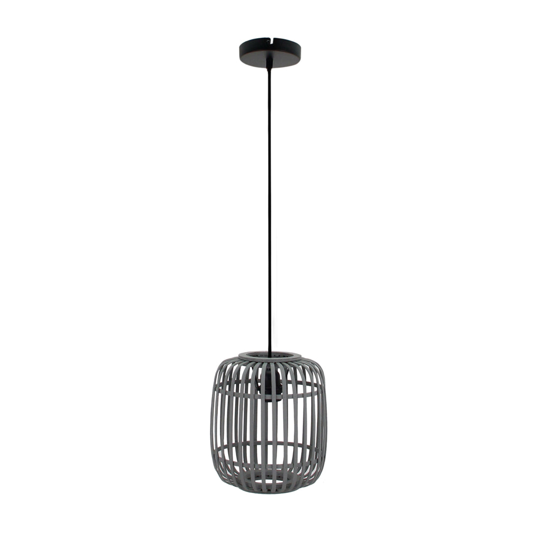 Detailweergave van de grijze Woven hanglamp met een trendy, moderne uitstraling. Perfect voor sfeervolle ruimtes.