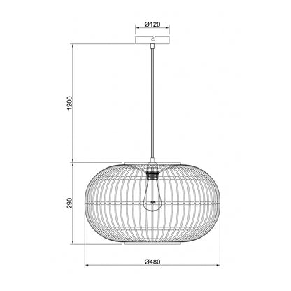 Design hanglamp Ø48 cm – Various Woven – 1 lichts – bamboe – natuur