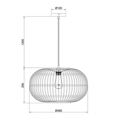 Various Woven – hanglamp Ø48 cm – 1 lichts – zwarte bamboe