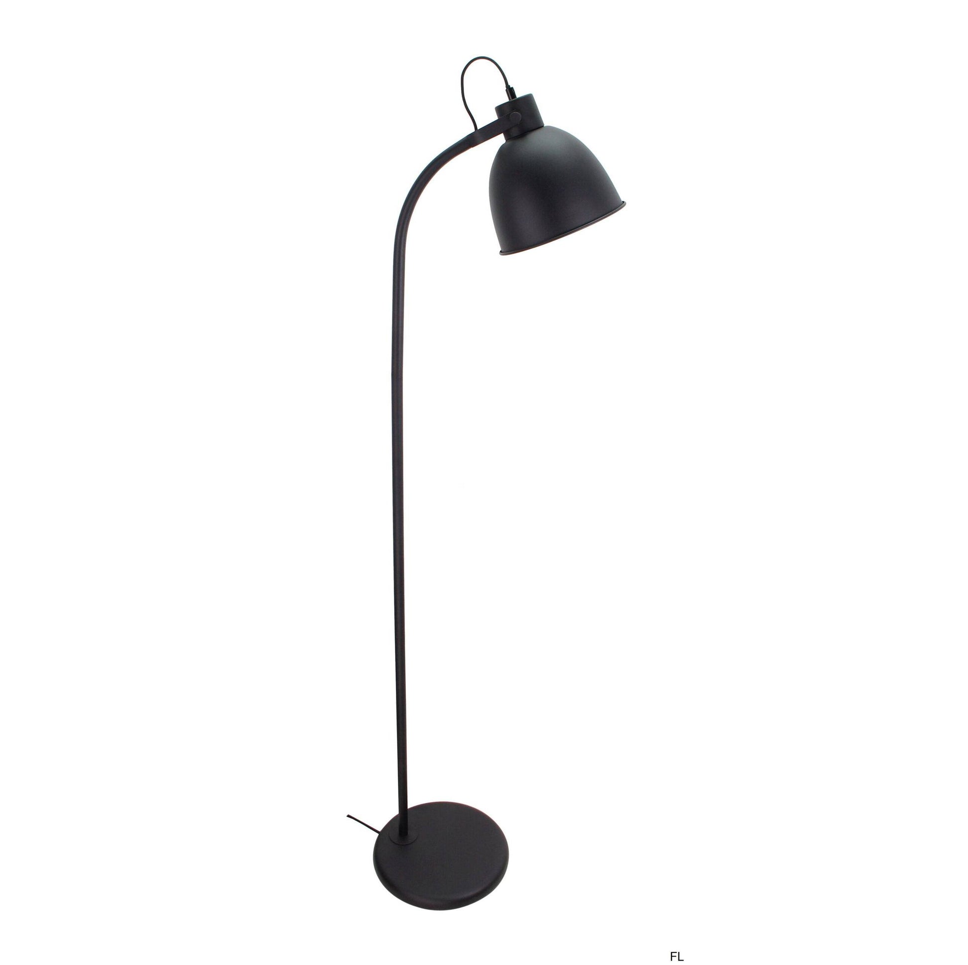 Chericoni Koen vloerlamp in zwart, 152 cm hoog, met E27 fitting, ideaal voor een minimalistische en moderne inrichting.
