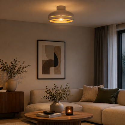 Chericoni Striscia Plafondlamp – Ø35cm – Zand – E27 – Metaal
