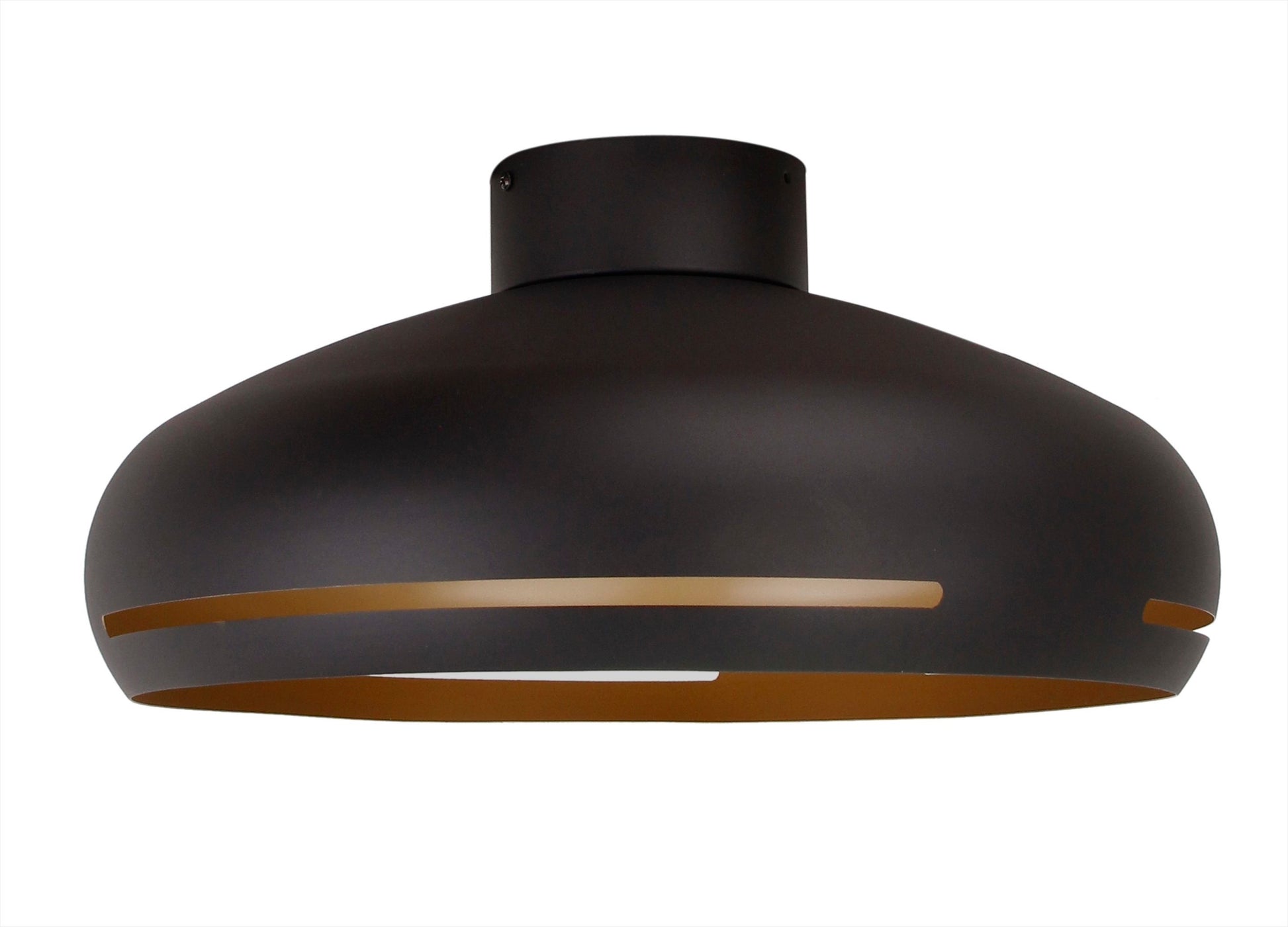 Zwart-gouden Chericoni Striscia plafondlamp Ø 45 cm, met een E27 fitting, geschikt voor moderne interieurs.