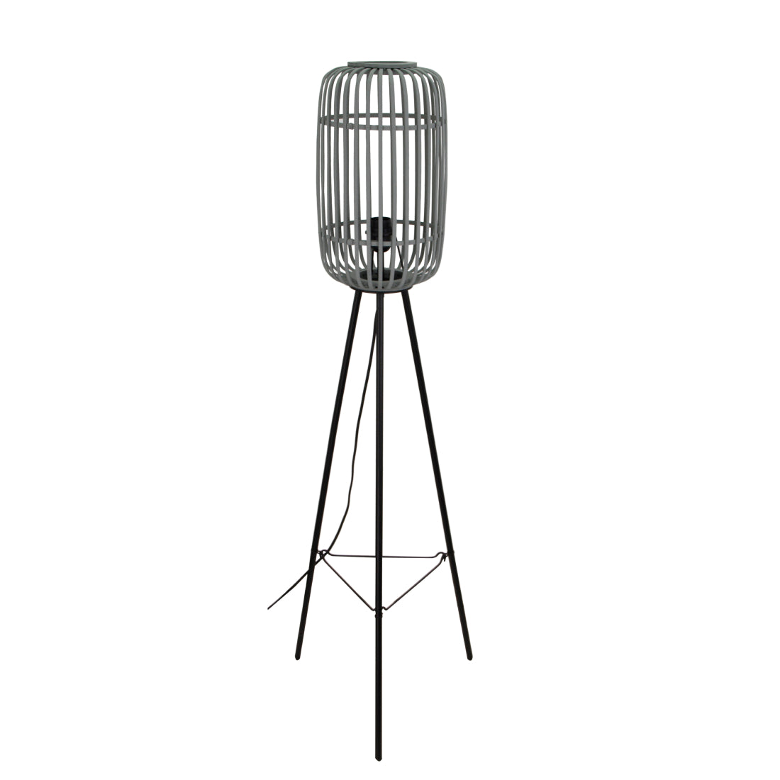 De grijze Woven vloerlamp heeft een uniek, geweven ontwerp. Ideaal voor een warme en uitnodigende sfeer in jouw interieur.