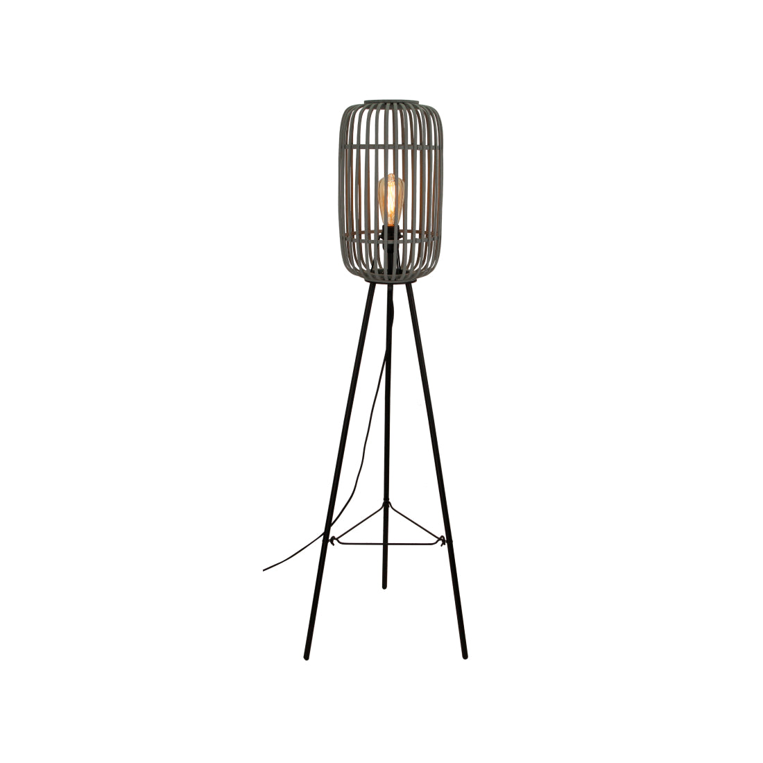 Deze grijze Woven vloerlamp voegt een warme sfeer toe aan je interieur. Perfect voor een gezellige leeshoek of zithoek.