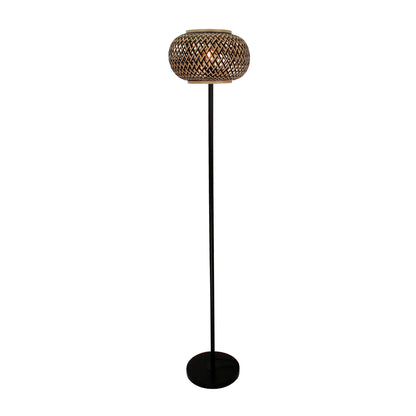 Various Weaving Vloerlamp - Bamboe - Ø38 cm - Natuur & Zwart