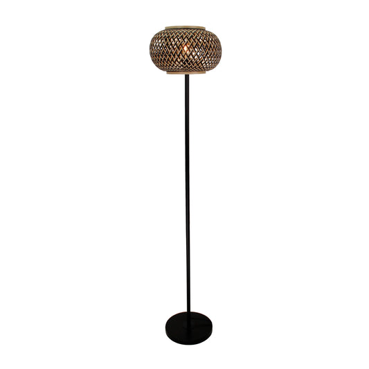 Various Weaving Vloerlamp - Bamboe - Ø38 cm - Natuur & Zwart