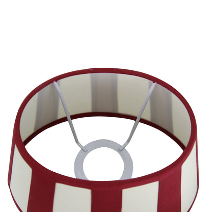 Various Lampenkap - Ovaal - Rood met strepen - Ø20, Ø22 of Ø26 cm