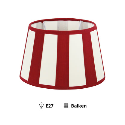 Various Lampenkap - Ovaal - Rood met strepen - Ø20, Ø22 of Ø26 cm