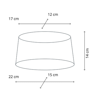 Various Lampenkap - Ovaal - Rood met strepen - Ø20, Ø22 of Ø26 cm