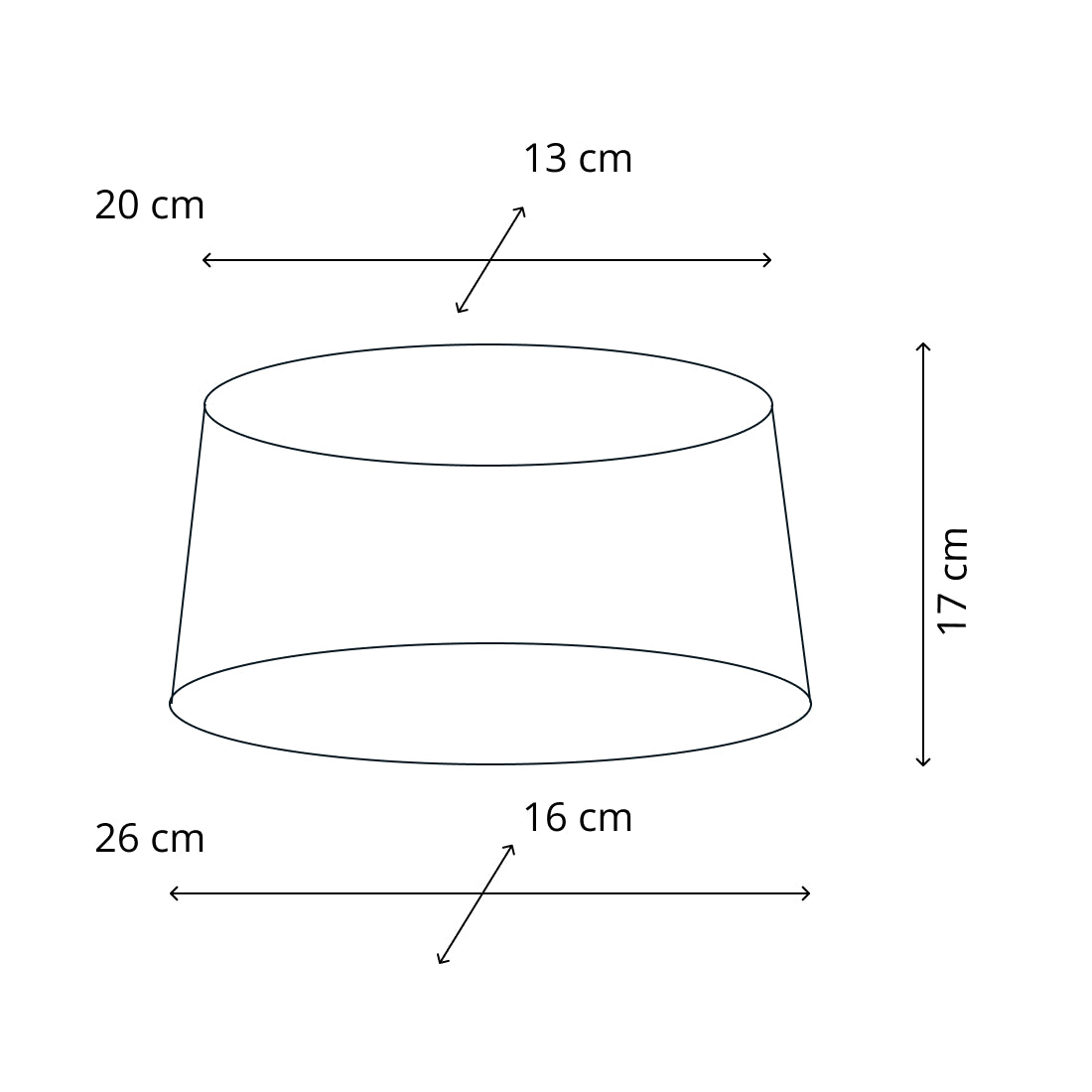 Various Lampenkap - Ovaal - Rood met strepen - Ø20, Ø22 of Ø26 cm