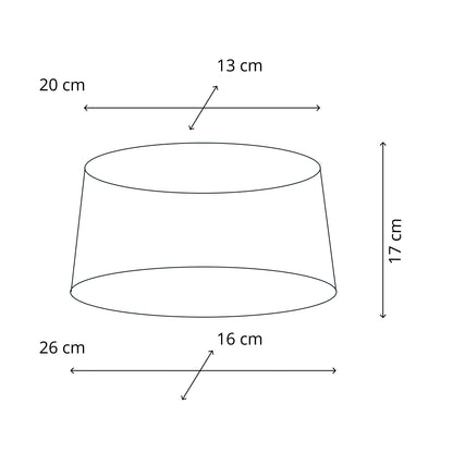 Various Lampenkap - Ovaal - Rood met strepen - Ø20, Ø22 of Ø26 cm