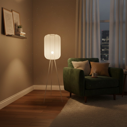 Elegante vloerlamp van Chericoni met zachte lichtverspreiding en ronde, serene vormen.