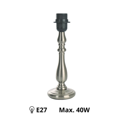 Various Lampenvoet - Nikkel Mat - 29 cm hoog – Metaal - E27