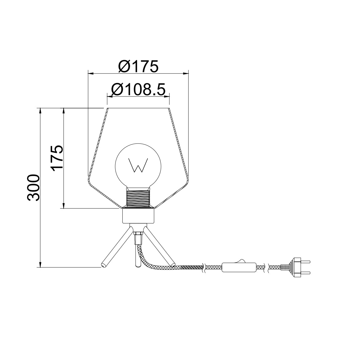 Chericoni Tris Tafellamp – 1 lichts – Ø17,5 cm – E27 – Glas