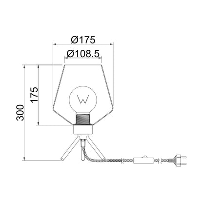 Chericoni Tris Tafellamp – 1 lichts – Ø17,5 cm – E27 – Glas