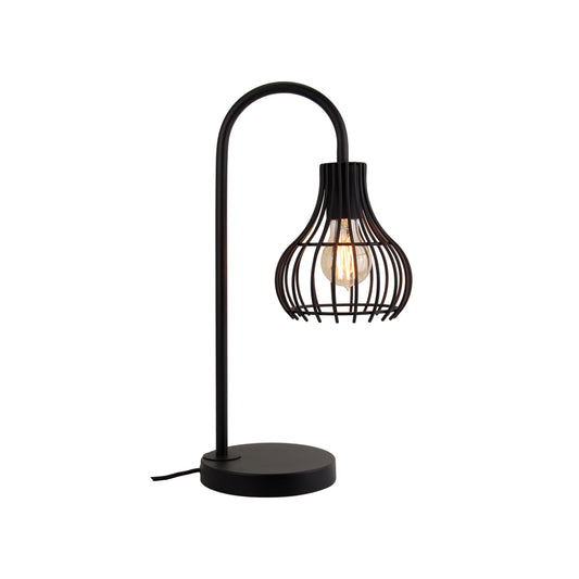 Chericoni Goccia tafellamp – industrieel design – zwart – metalen kooiconstructie – E27