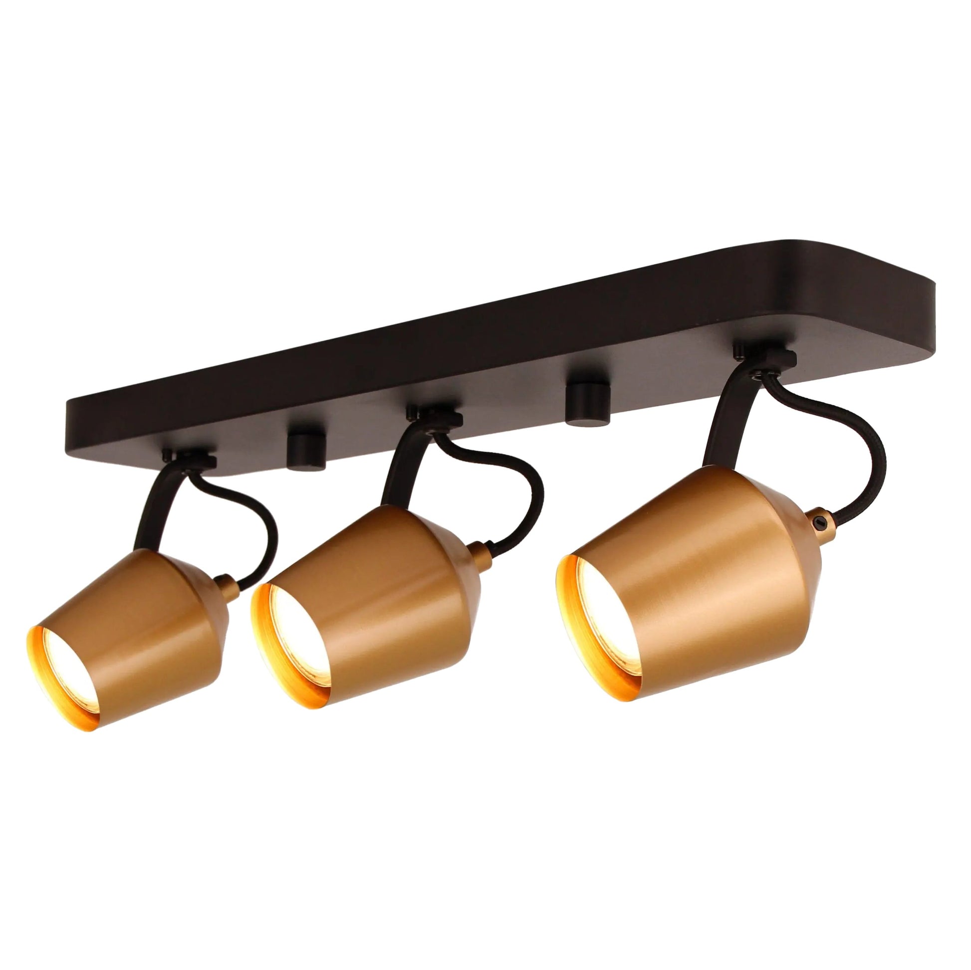 Chericoni Tavola plafondspot in goud, 3 lichts met GU10 fitting, uitgevoerd in een elegant en luxueus design.

