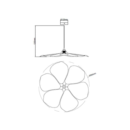 Chericoni Corvo – elegante bladvormige hanglamp – zwart – 1 lichts – E27