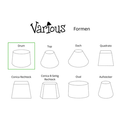 Various Lampenkap - Drum - Ø20 cm of Ø30 cm - Zwart - E27