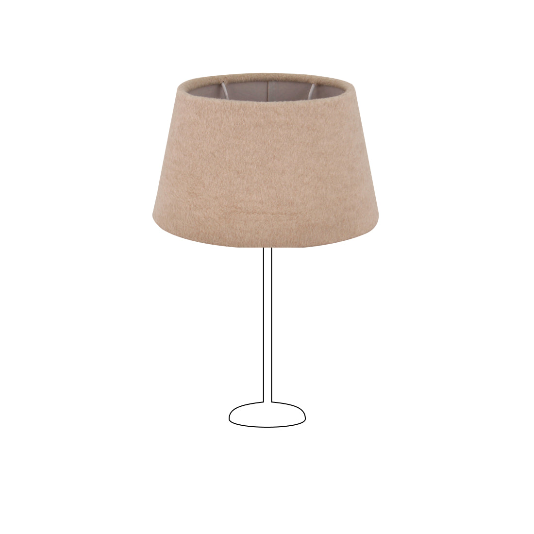 Beige lampenkap in Wooly-materiaal voor een tafellamp.