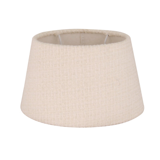 Ovale cream lampenkap van fijne Wooly-stof.