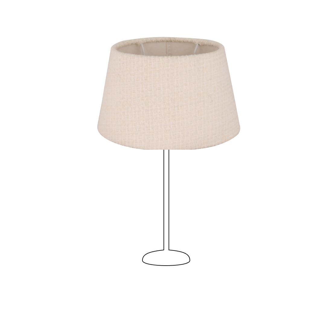 Beige lampenkap in Wooly-materiaal voor een tafellamp.