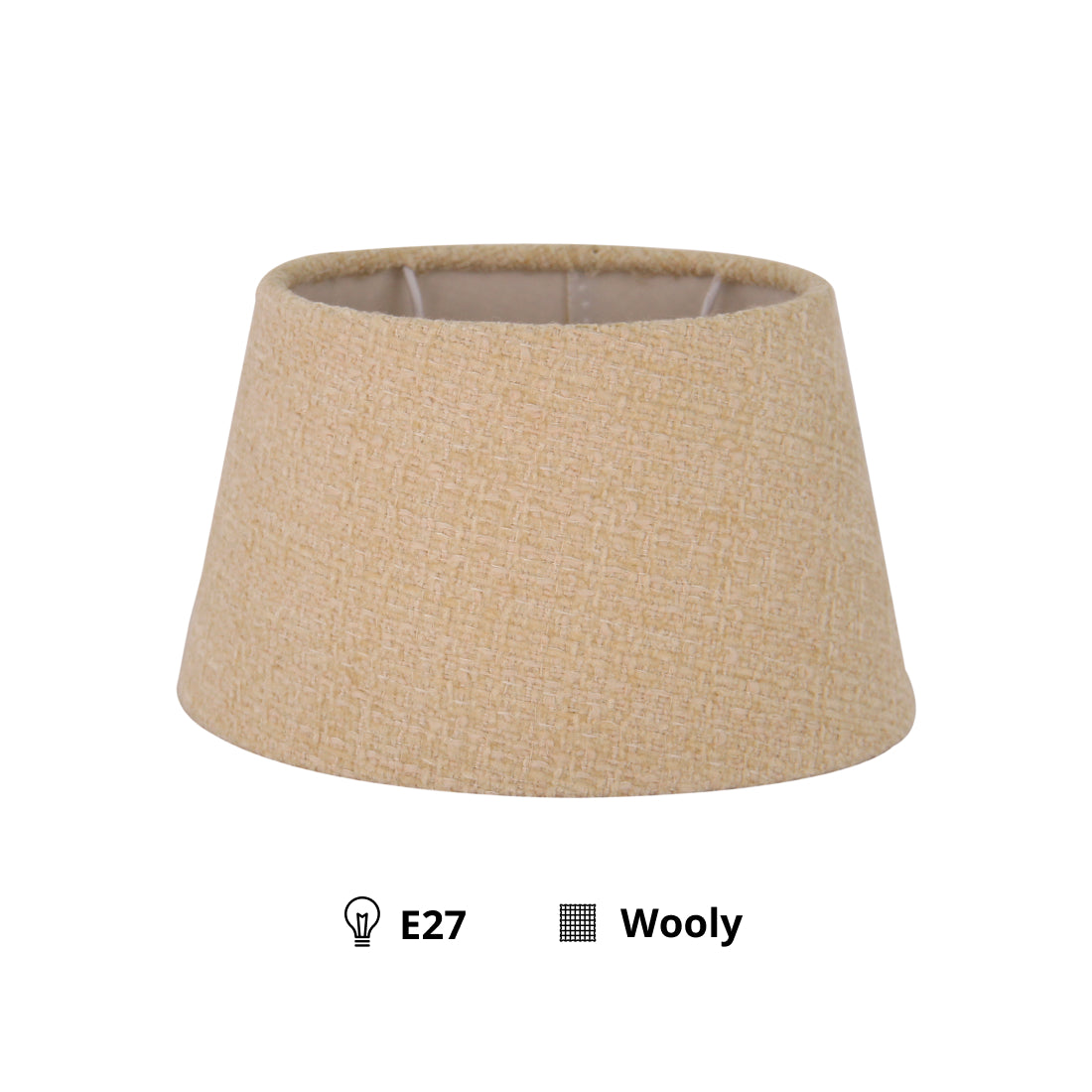 Ovale Khaki lampenkap van fijn geweven Wooly-stof.