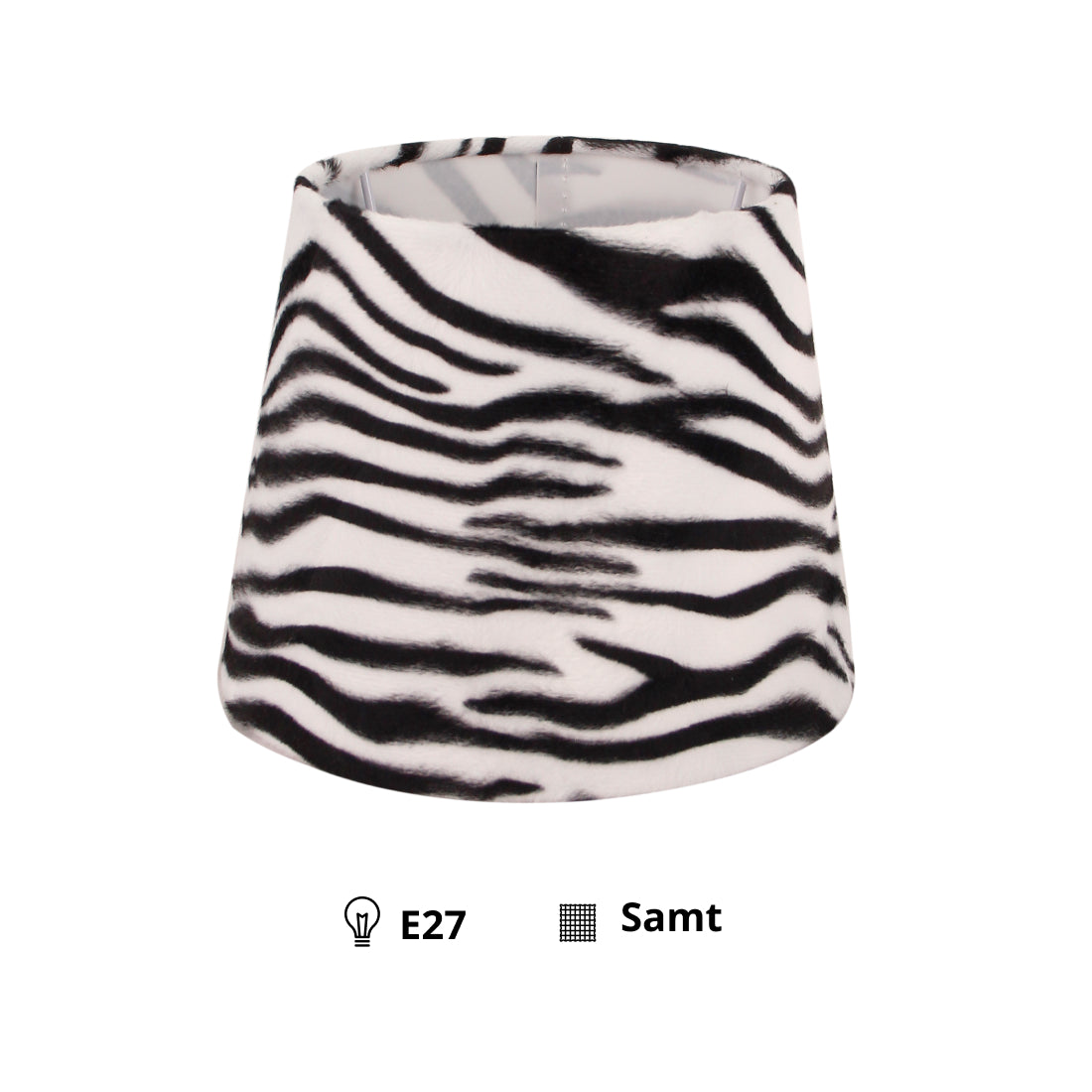 Various Lampenkap Zebra - Drum - Ø20 cm of Ø35 cm - Fluweel -  E27