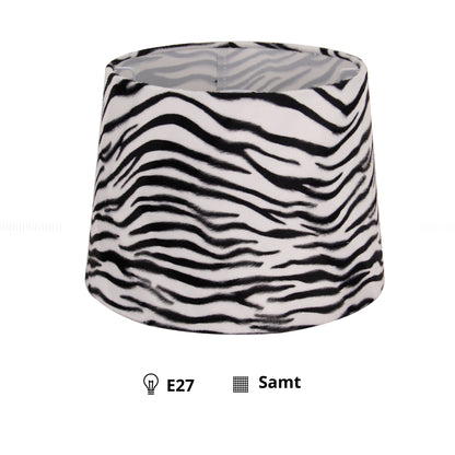 Various Lampenkap Zebra - Drum - Ø20 cm of Ø35 cm - Fluweel -  E27