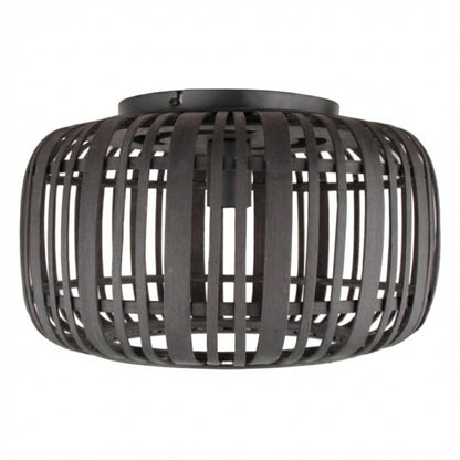 Various Plafondlamp Rattan – Ø40 cm – 1-lichts – E27 – Zwart