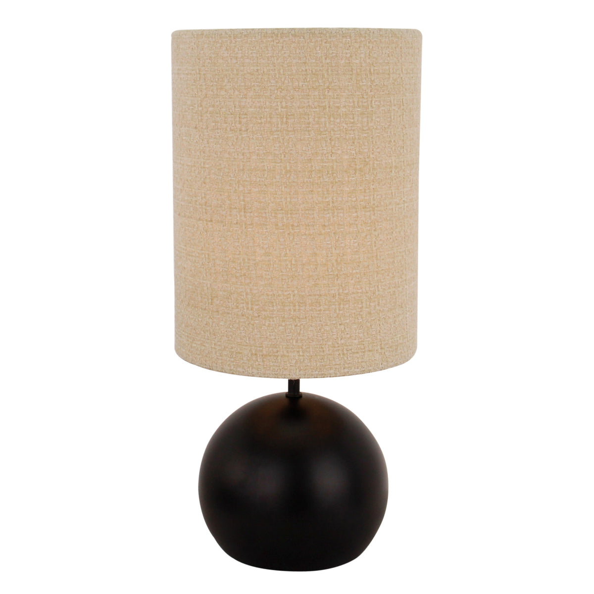 Minimalistische tafellamp Porto in zwart en zand. Deze lamp voegt een moderne touch toe aan je interieur.