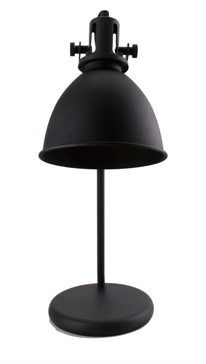 Stoere metalen tafellamp in zwart – bureau- en leeslamp – Various