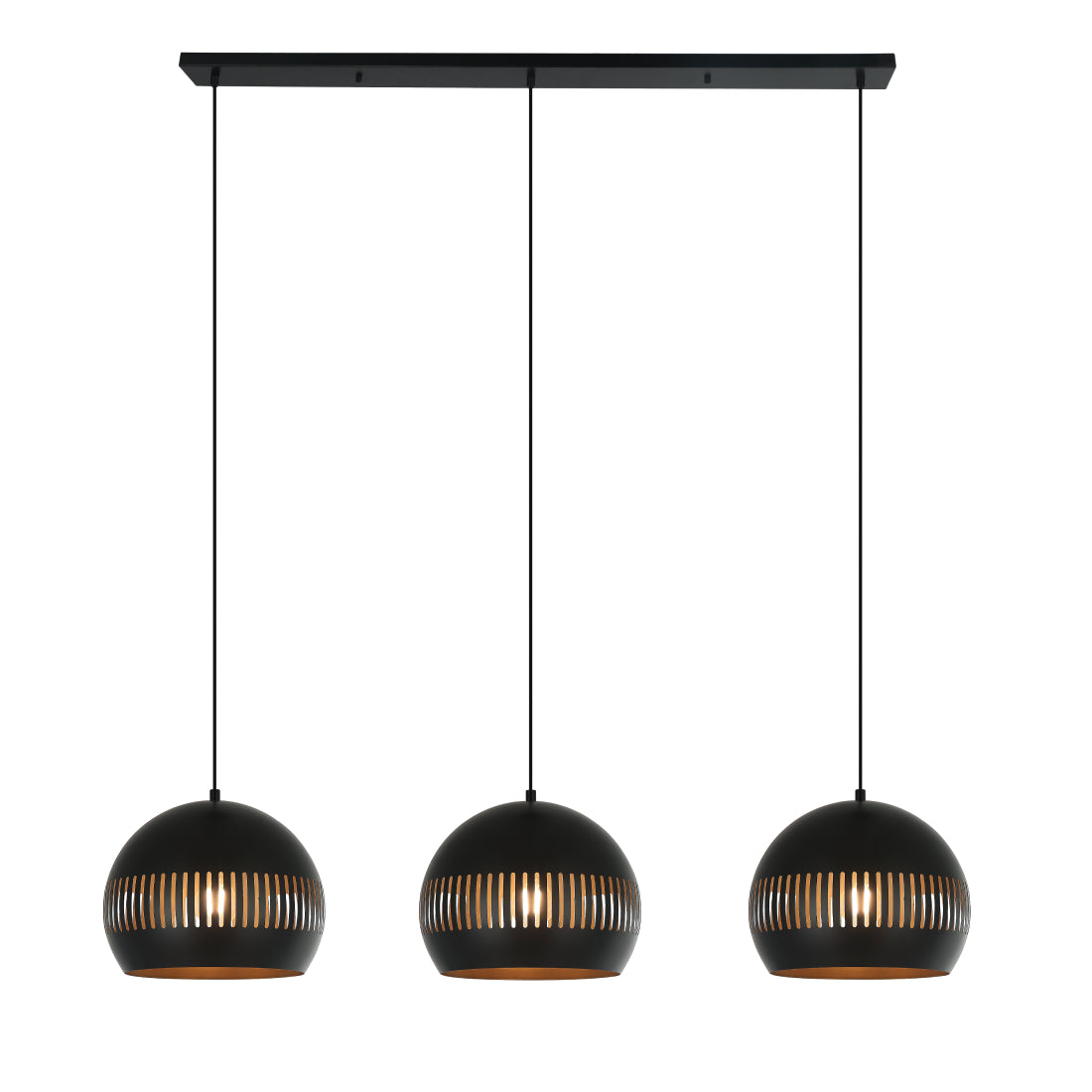De Various Globo hanglamp in zwart met Ø30 cm per kap. Een moderne, stijlvolle tafellamp die een eigentijdse uitstraling biedt voor elk interieur.