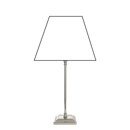 De Various T-80 lampenvoet in nikkel is 41 cm hoog. Combineer met een lampenkap die bij jouw interieur past!