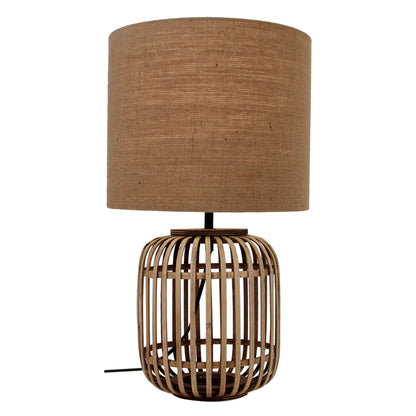 Various Woven tafellamp Ø30 cm in bamboe natuur/beige, volledig afgebeeld tegen een neutrale achtergrond.