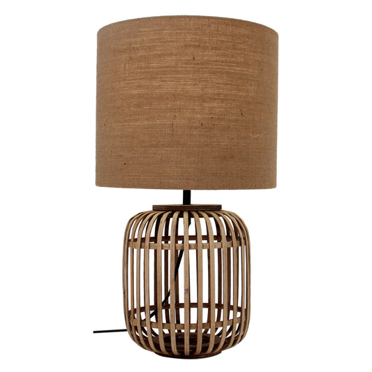 Various Woven tafellamp Ø30 cm in bamboe natuur/beige, volledig afgebeeld tegen een neutrale achtergrond.