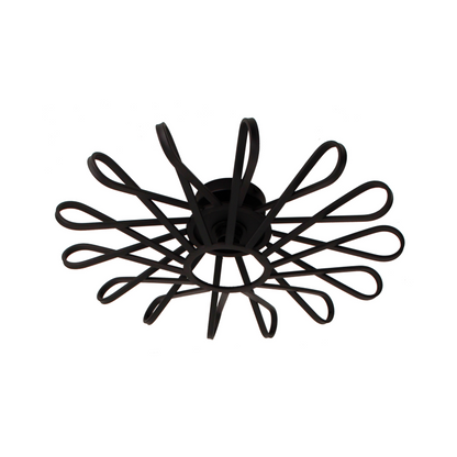 Deze gedetailleerde zwart metalen plafondlamp geeft een industrieel accent aan je interieur. Perfect voor een moderne sfeer.