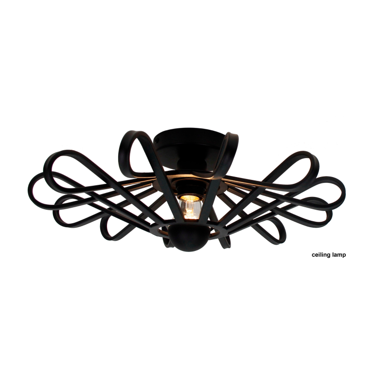 De zwarte Arco plafondlamp heeft een robuuste uitstraling met een industrieel design. Perfect voor een moderne ambiance.